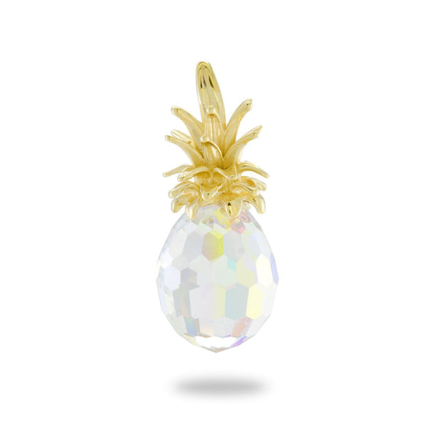 Crystal Pineapple Pendant in Gold-Maui Divers Jewelry