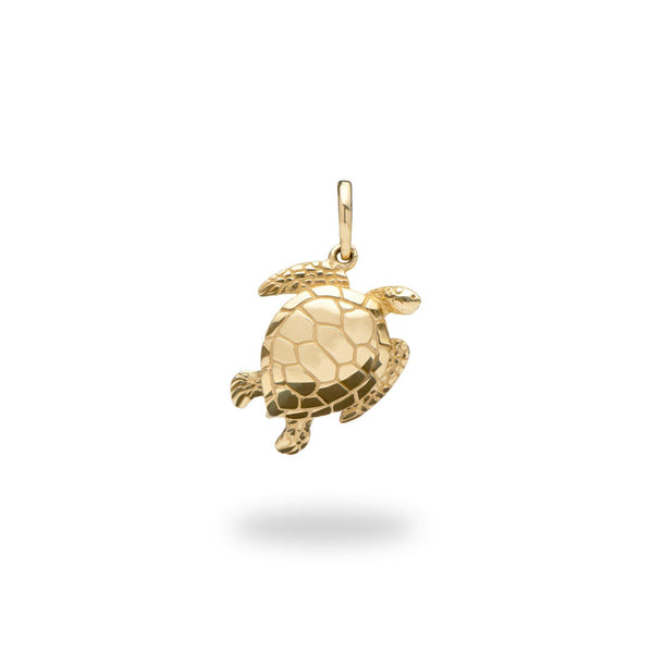 Honu Pendant in Gold - 18mm-Maui Divers Jewelry