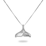 16" Whale Tail Necklace in White Gold - 16mm-Maui Divers Jewelry