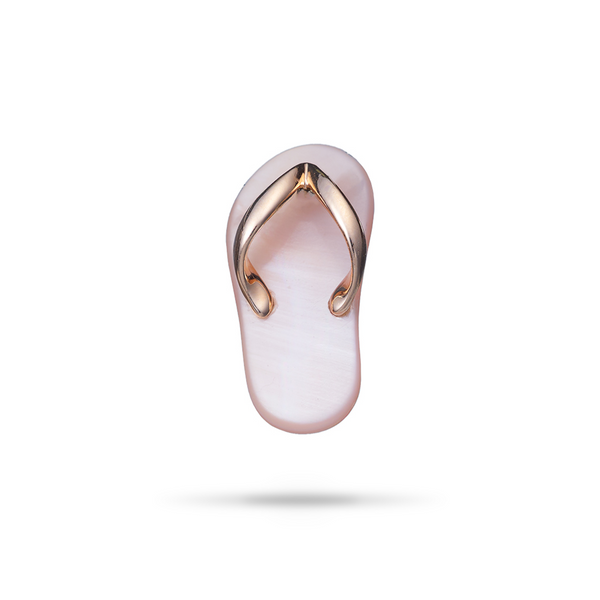 Pink Mother of Pearl Slipper Pendant in Rose Gold - Maui Divers Jewelry