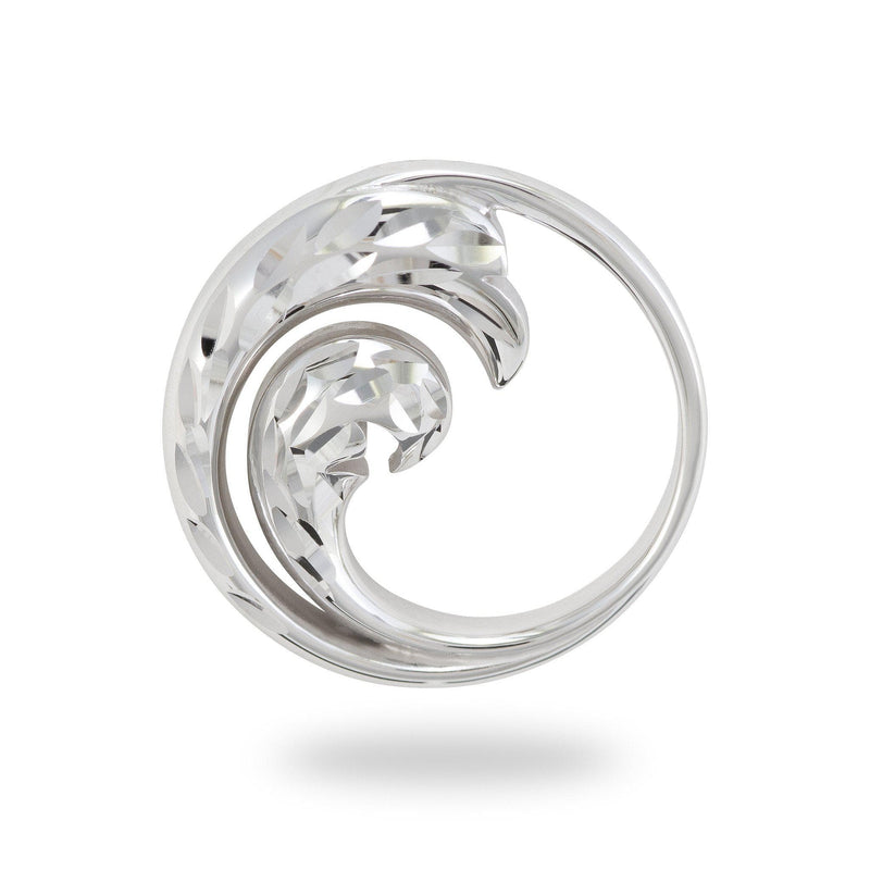 Nalu Pendant in White Gold - 18mm-Maui Divers Jewelry