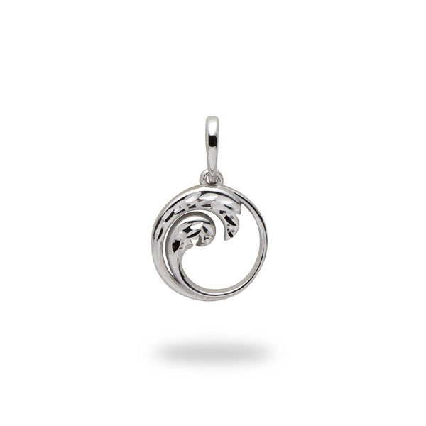 Nalu Pendant in White Gold - 12mm-Maui Divers Jewelry