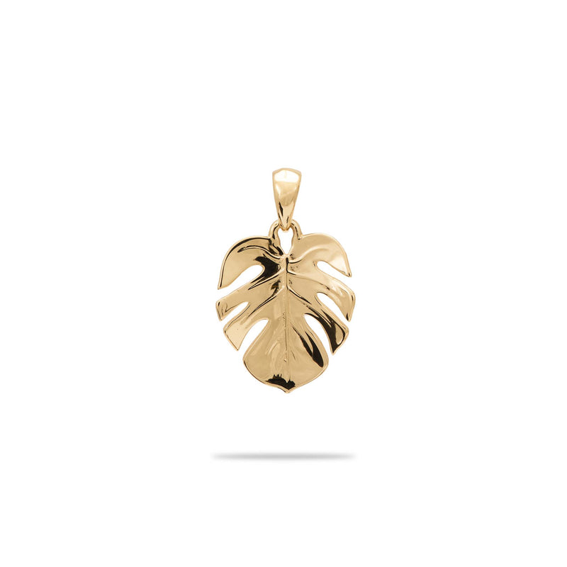 Monstera Pendant in Gold - 15mm - Maui Divers Jewelry
