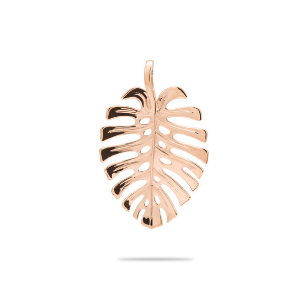 Monstera Pendant in Rose Gold - 30mm - Maui Divers Jewelry