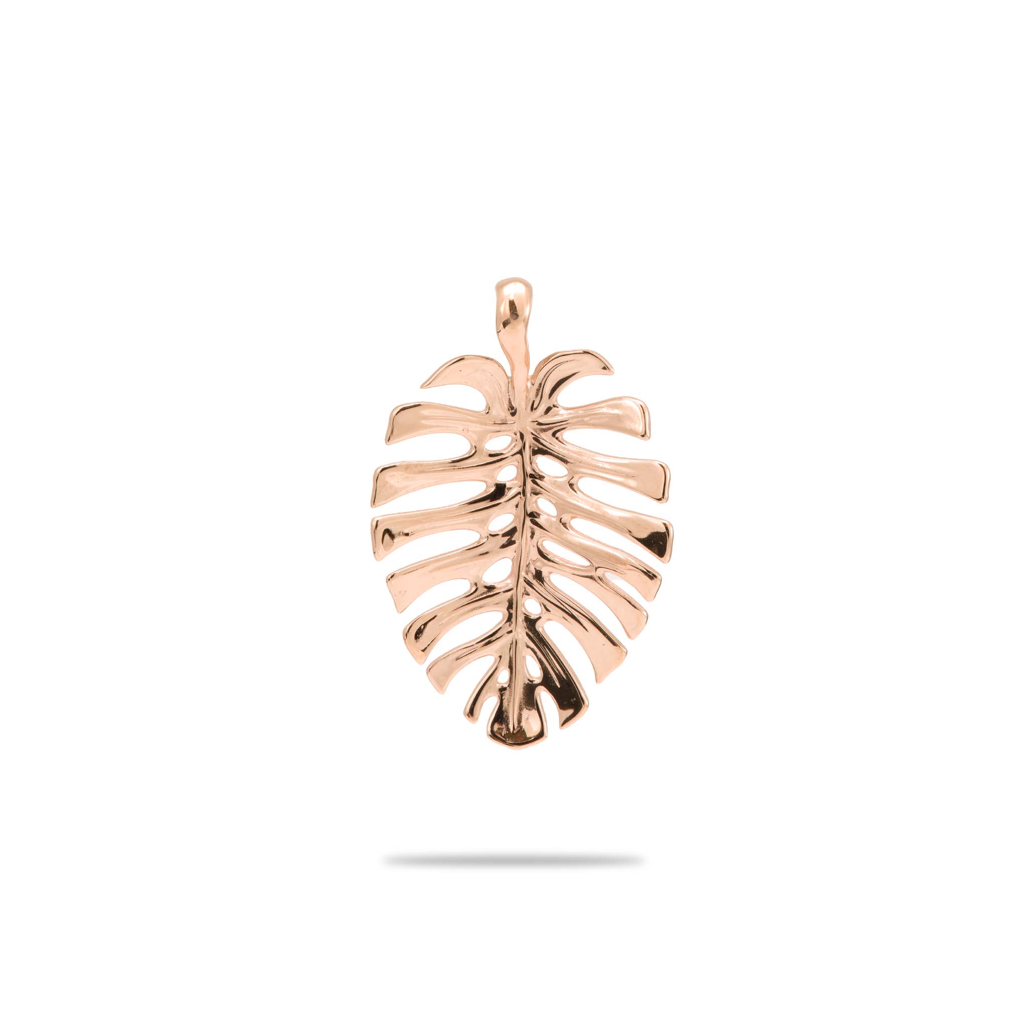 Monstera Pendant in Rose Gold - 20mm - Maui Divers Jewelry