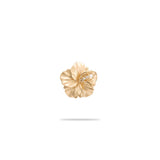 Hawaiian Gardens Hibiscus Pendant in Gold with Diamonds - 11mm - Maui Divers Jewelry