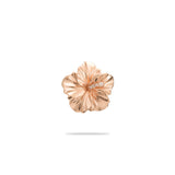 Hawaiian Gardens Hibiscus Pendant in Rose Gold with Diamonds - 15mm - Maui Divers Jewelry