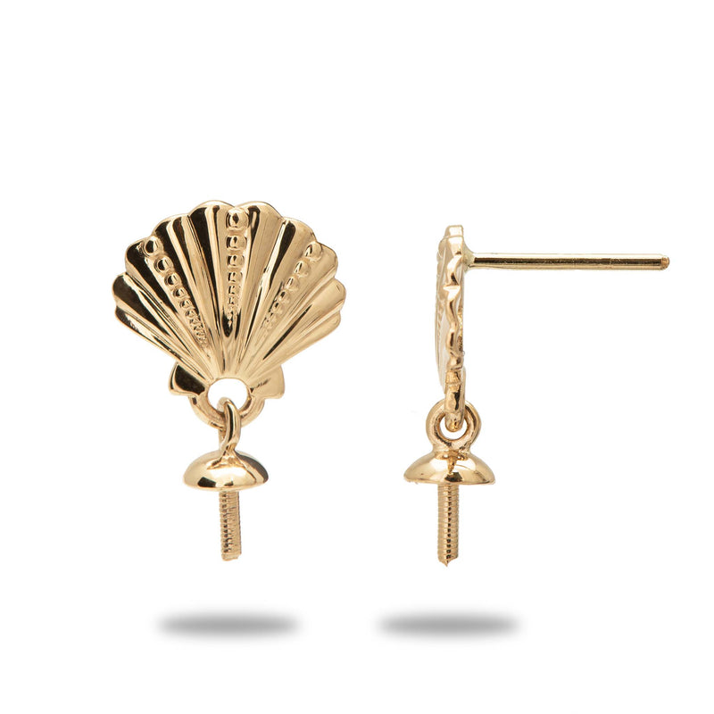Pick A Pearl Seashells Earrings in Gold - Maui Divers Jewelry