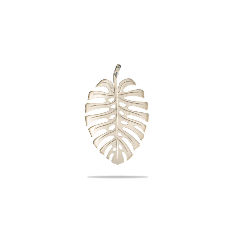 Monstera Pendant in Green Gold - 30mm - Maui Divers Jewelry