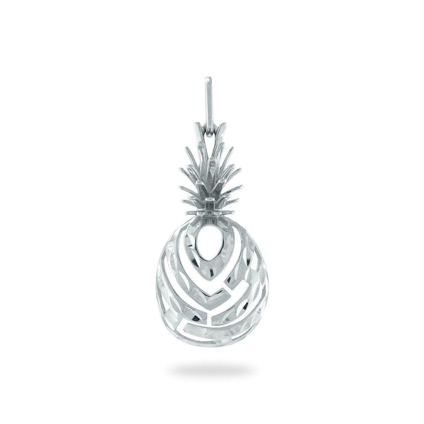 Aloha Pineapple Pendant in 14K White Gold - Extra Small-Maui Divers Jewelry