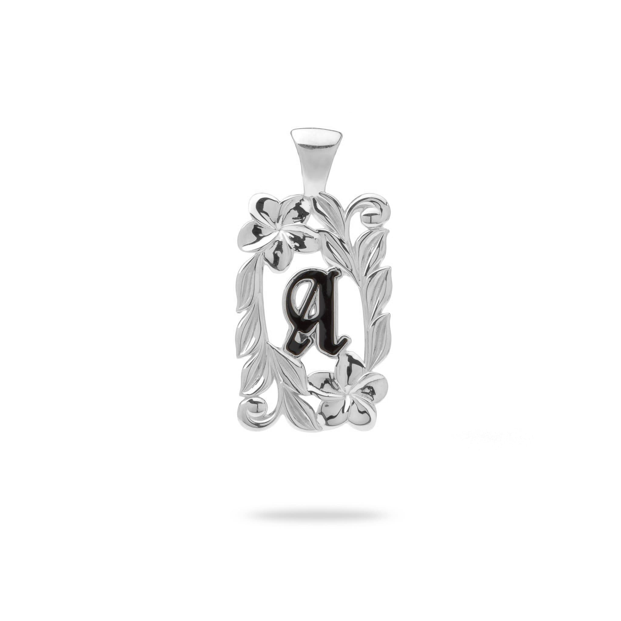 Special Order Hawaiian Heirloom Initial Pendant in White Gold - 014-03615-A-14W