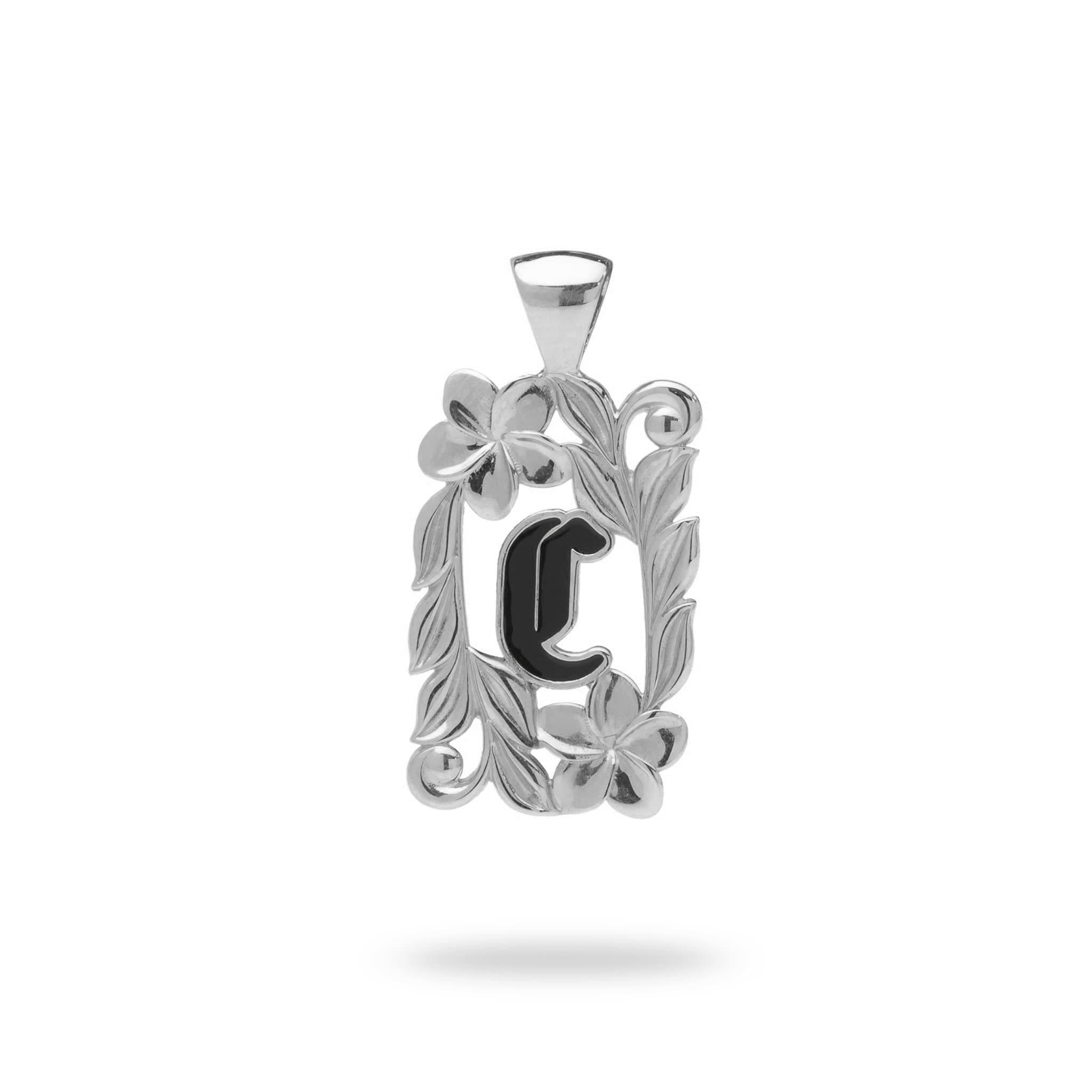 Special Order Hawaiian Heirloom Initial Pendant in White Gold - 014-03615-C-14W