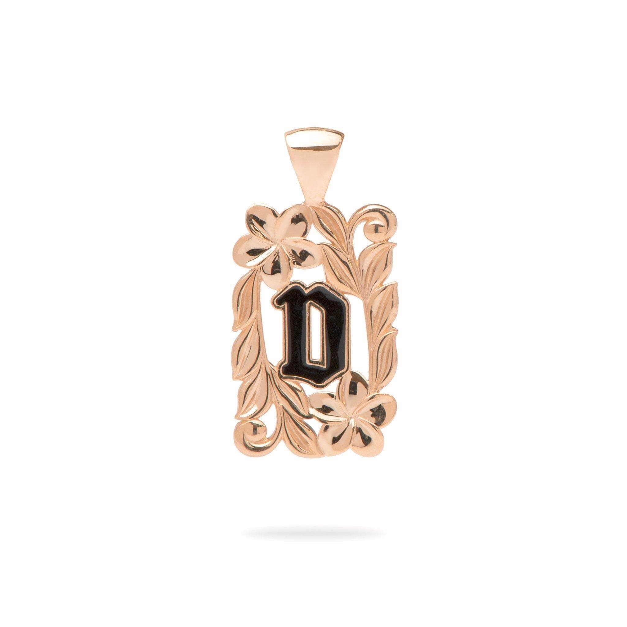 Special Order Hawaiian Heirloom Initial Pendant in Rose Gold - 014-03615-D-14R