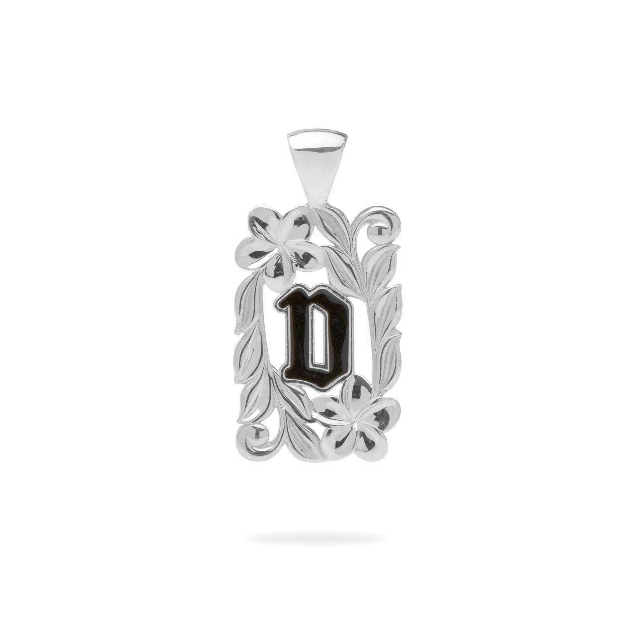 Special Order Hawaiian Heirloom Initial Pendant in White Gold - 014-03615-D-14W
