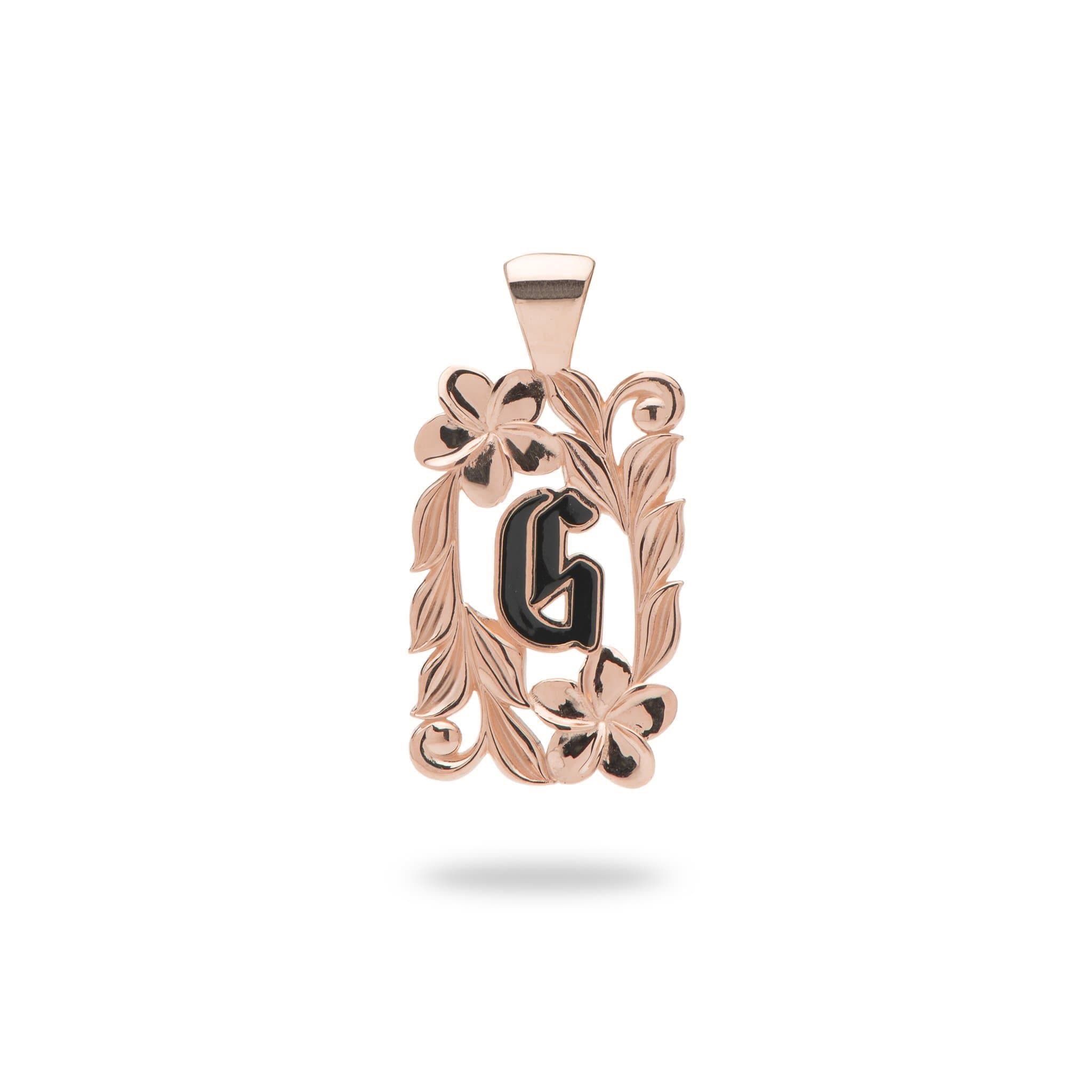 Special Order Hawaiian Heirloom Initial Pendant in Rose Gold - 014-03615-G-14R