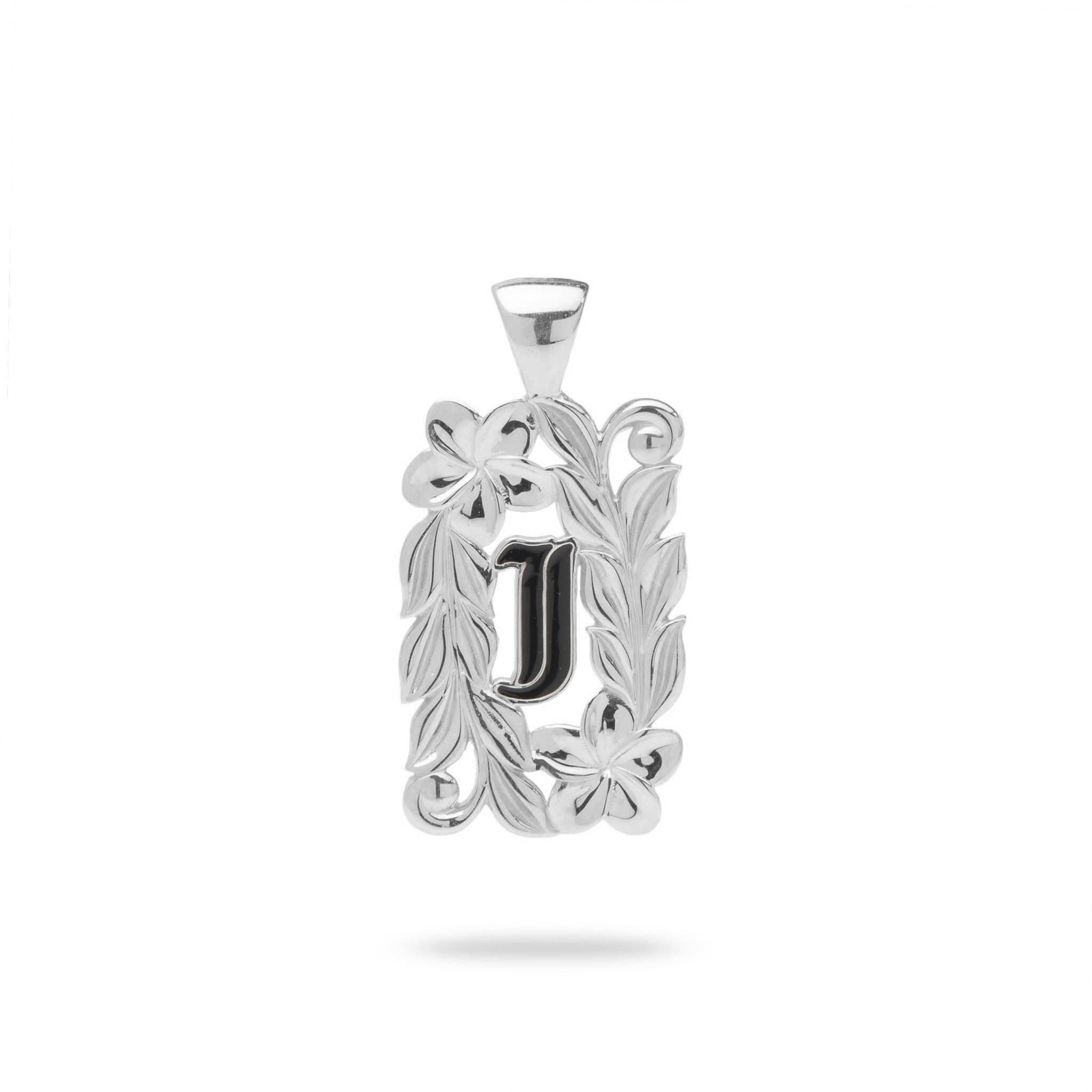 Special Order Hawaiian Heirloom Initial Pendant in White Gold - 014-03615-J-14W