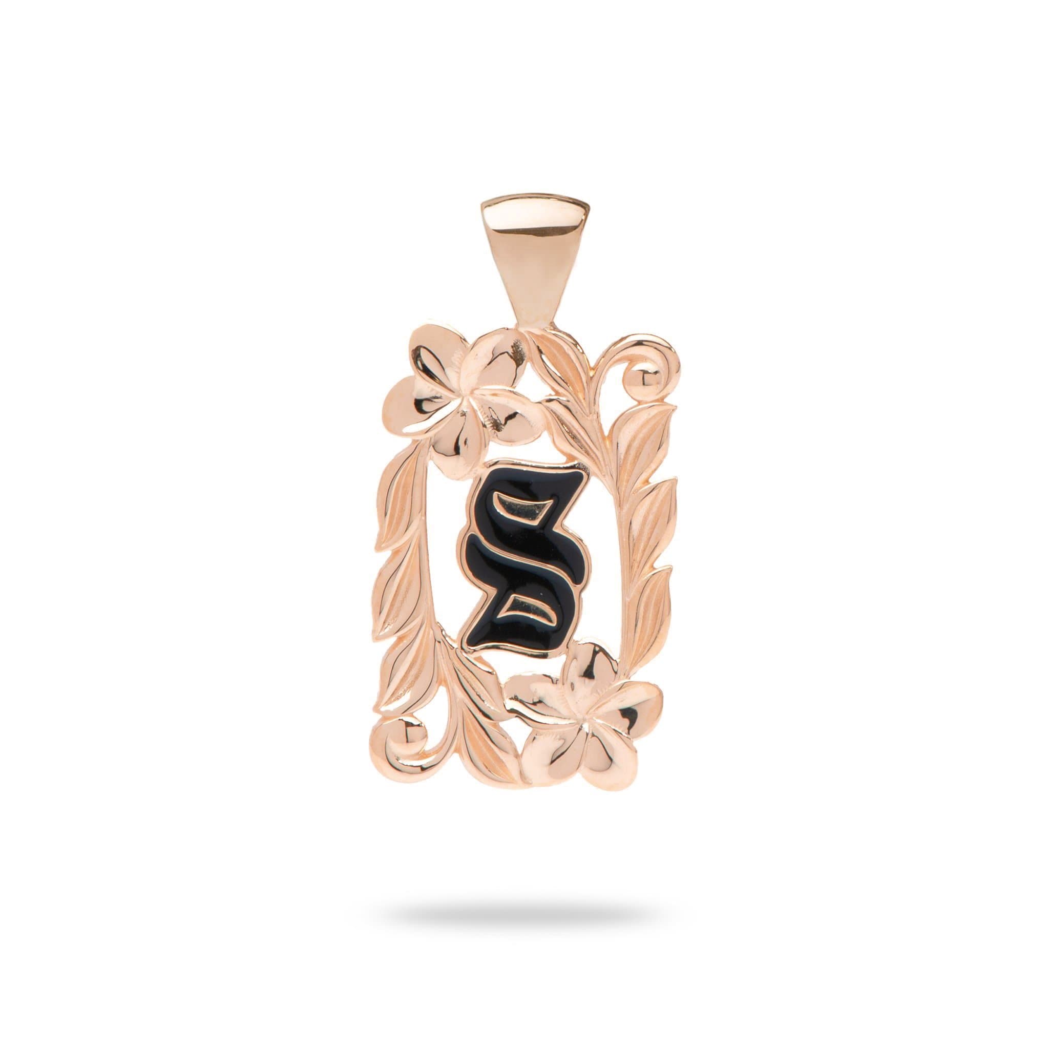 Special Order Hawaiian Heirloom Initial Pendant in Rose Gold - 014-03615-S-14R