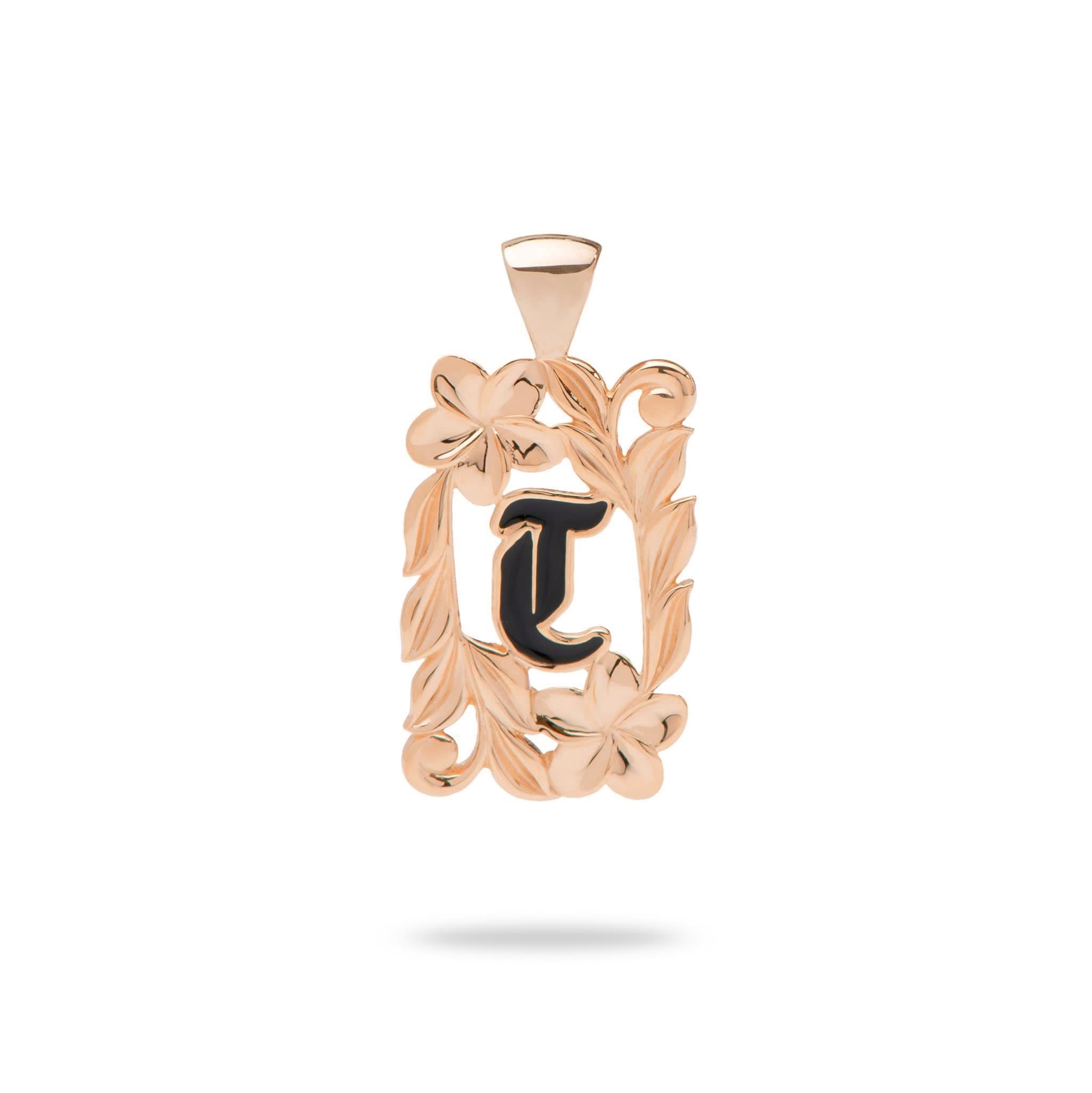 Special Order Hawaiian Heirloom Initial Pendant in Rose Gold - 014-03615-T-14R
