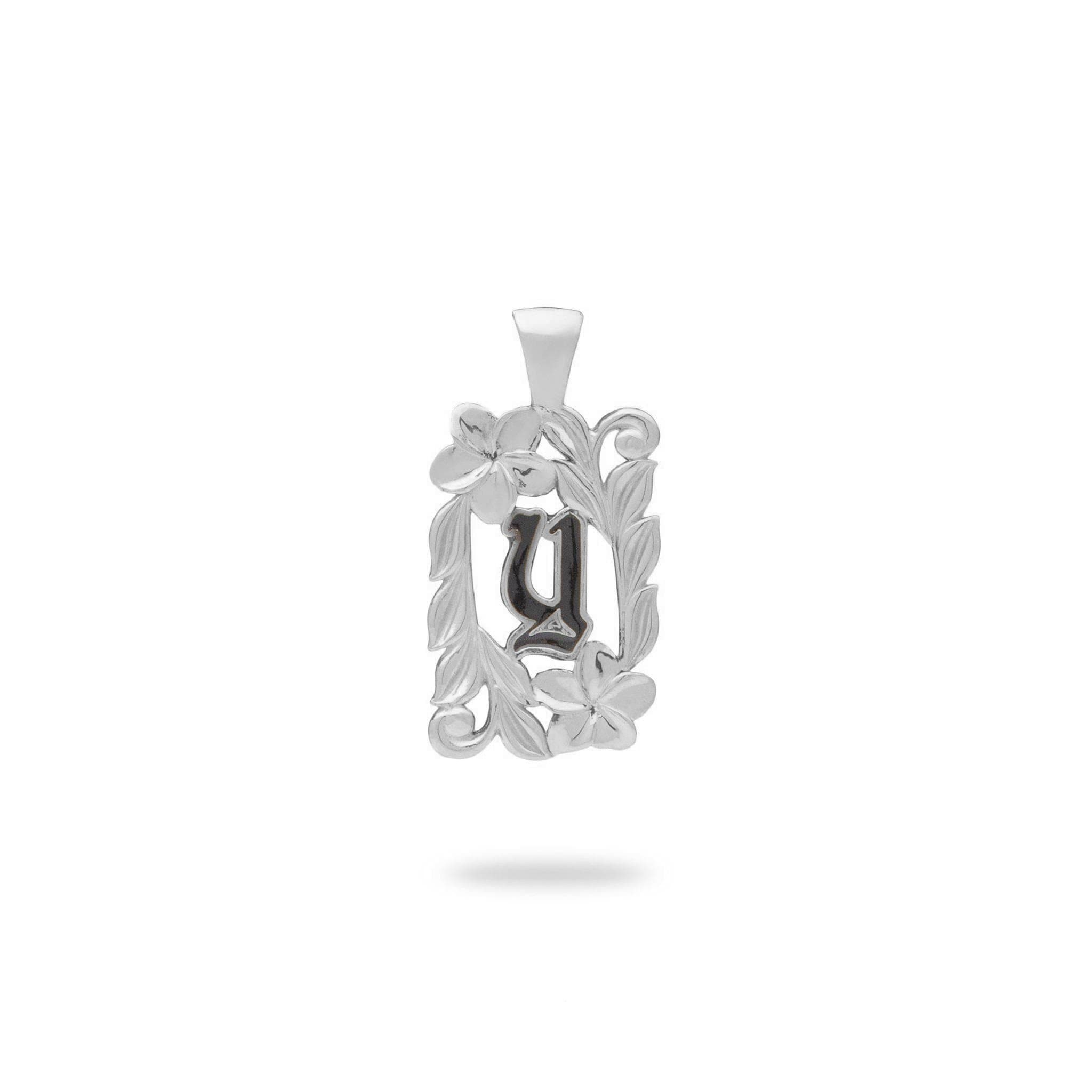 Special Order Hawaiian Heirloom Initial Pendant in White Gold - 014-03615-Y-14W