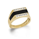 Black Coral Ring with Diamonds in Gold-Maui Divers Jewelry