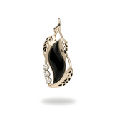 Black Coral Paradise Pendant with Diamonds in Gold - Large-Maui Divers Jewelry