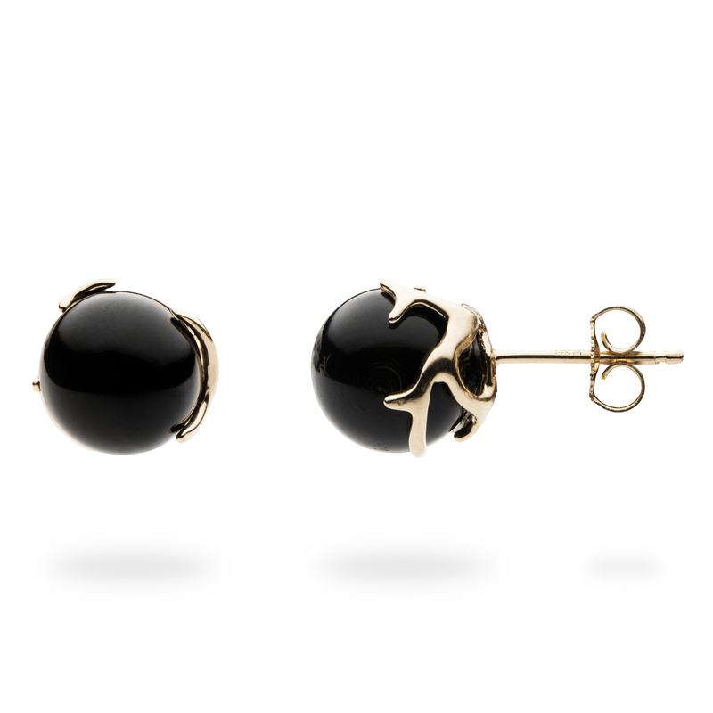 Hawaiian Heritage Black Coral Earrings in Gold-Maui Divers Jewelry