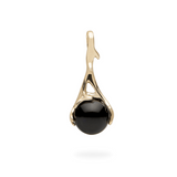 Hawaiian Heritage Black Coral Pendant in Gold - 25mm-Maui Divers Jewelry