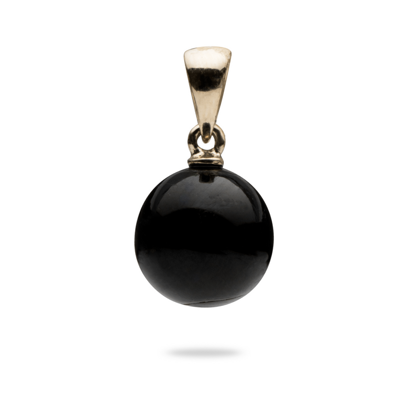 Black Coral Pendant in Gold (9-9.9mm)-Maui Divers Jewelry