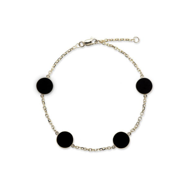 Eclipse Black Coral Bracelet in Gold - 9mm-Maui Divers Jewelry
