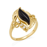 Black Coral Paradise Ring in Gold with Diamonds-Maui Divers Jewelry