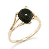 Honu Black Coral Ring in Gold - 13mm-Maui Divers Jewelry