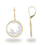 Nalu (Wave) Splash Mother of Pearl Earrings in Gold - 22mm-Maui Divers Jewelry