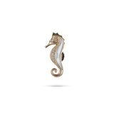 Sealife Seahorse Mother of Pearl Pendant in Gold with Diamonds - 27mm - Maui Divers Jewelry