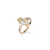 Sealife Seahorse Mother of Pearl Ring in Gold with Diamonds - 15mm - Maui Divers Jewelry