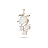 Honu Mother of Pearl Pendant in Gold - 37mm - Maui Divers Jewlery