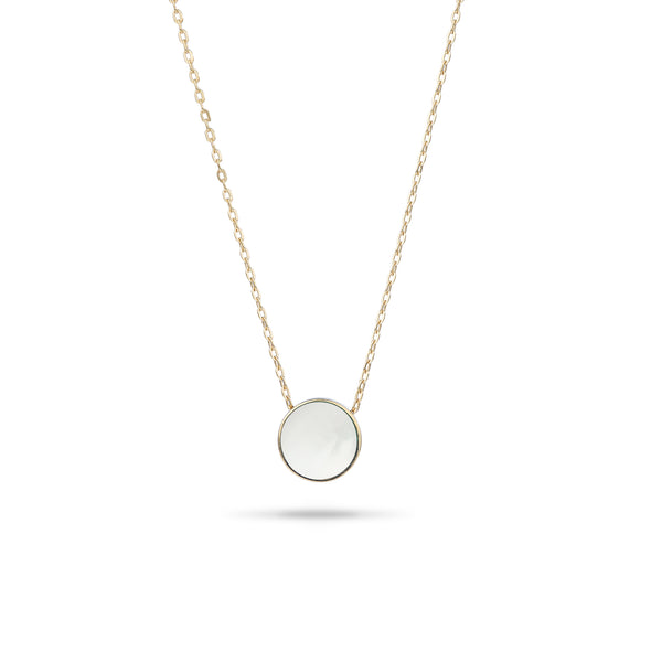 16-18" Adjustable Eclipse Flipside Turquoise & Mother of Pearl Necklace in Gold - 9mm