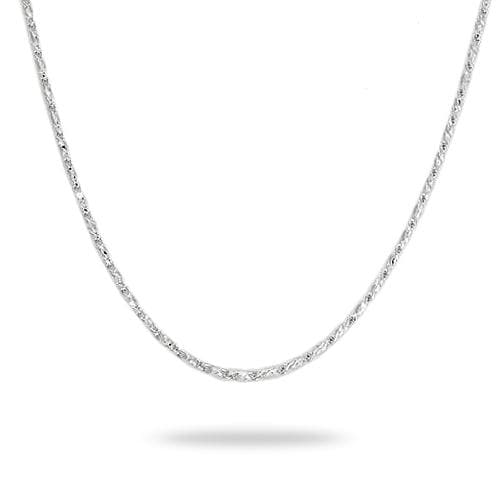24" Adjustable 0.9mm Raso Chain in White Gold - Maui Divers Jewelry