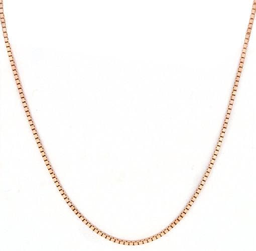 22" 0.7MM Box Chain in 14K Rose Gold - Maui DIvers Jewelry