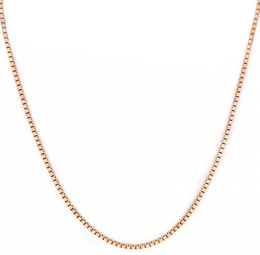 22" 0.7MM Box Chain in 14K Rose Gold - Maui DIvers Jewelry