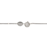 a Maui Divers Jewelry 1.0mm Box Chain in Sterling Silver bracelet with a silver clasp.	