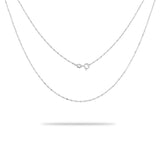	a 1.0mm Ball Bar Chain in Sterling Silver with a clasp on a white background from Maui Divers Jewelry.