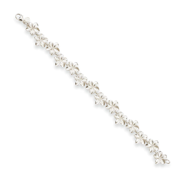 Plumeria Bracelet in Sterling Silver - 13mm-Maui Divers Jewelry