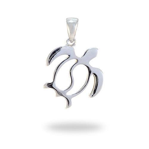 Honu Yin Yang Pendant in Sterling Silver - 20mm-Maui Divers Jewelry