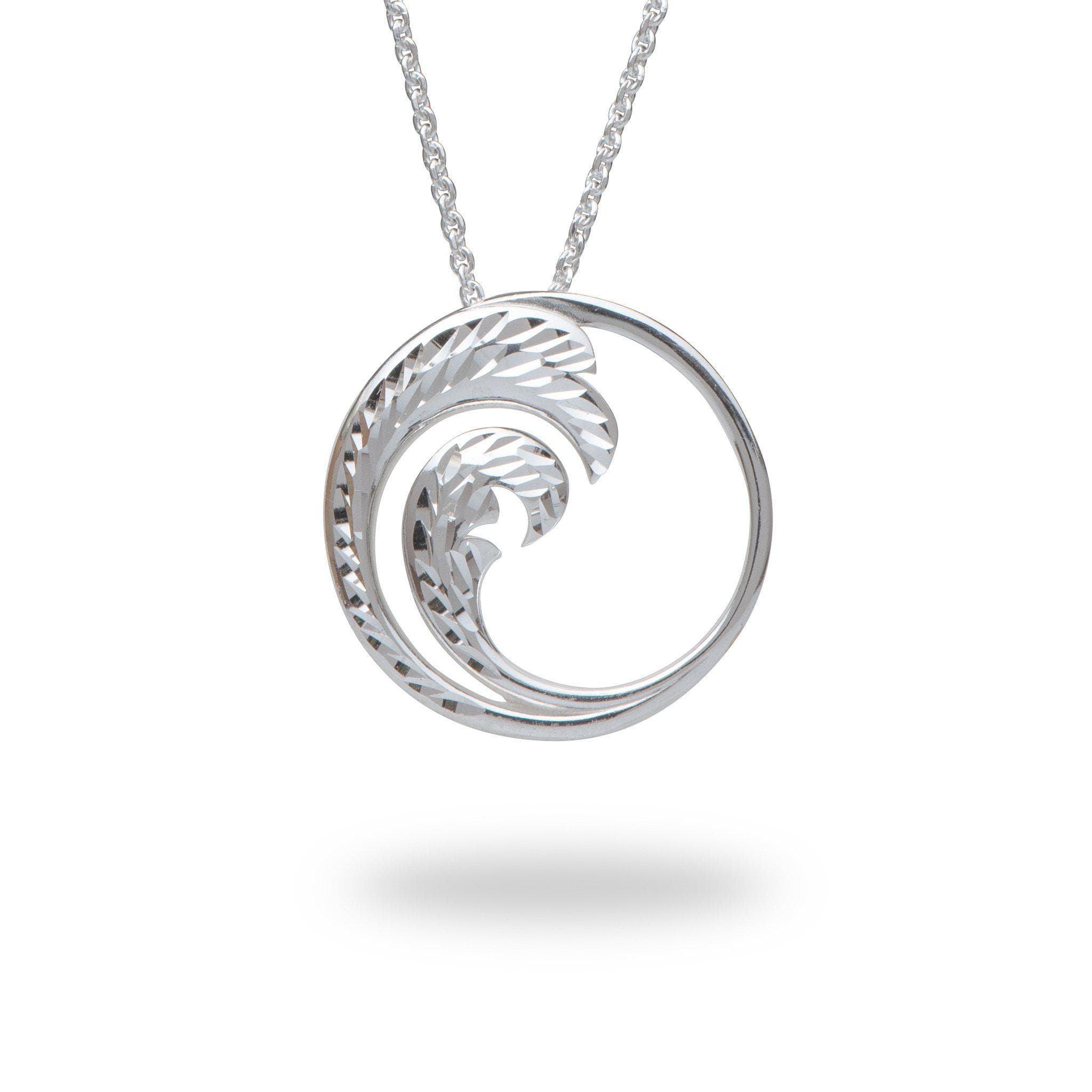 18" Nalu Necklace in Sterling Silver - 24mm-Maui Divers Jewelry