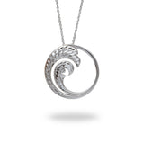 24" Adjustable Nalu Pendant in Sterling Silver - 30mm-Maui Divers Jewelry