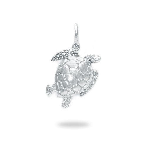 Honu Pendant in Sterling Silver - 18mm-Maui Divers Jewelry