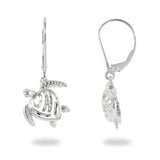Honu Earrings in Sterling Silver - 14mm-Maui Divers Jewelry