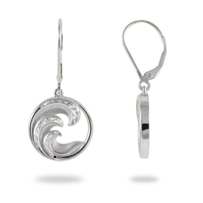Nalu Earrings in Sterling Silver - 35mm-Maui Divers Jewelry