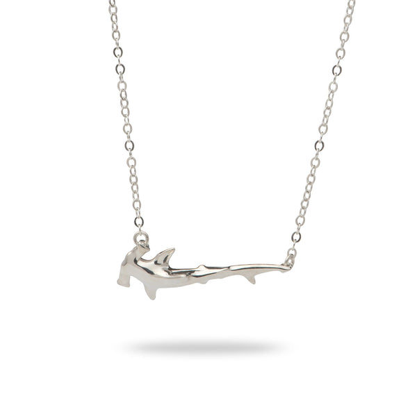16-18" Adjustable Hammerhead Shark Necklace in Sterling Silver-Maui Divers Jewelry