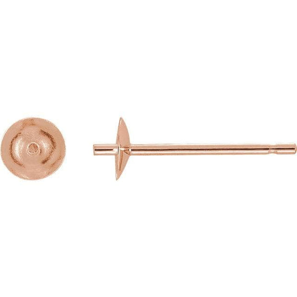 Stud Earrings Mounting in 14K Rose Gold-[SKU]